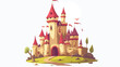 Cartoon illustration of castle vector icon for web de