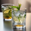 A glass of iced ginger lemongrass tea with a lemongrass stalk5