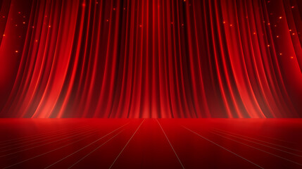 Wall Mural - Red curtain background
