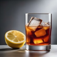 Wall Mural - A glass of iced rooibos tea with a lemon slice4