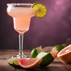 Wall Mural - A refreshing grapefruit margarita cocktail5