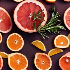 Wall Mural - A refreshing grapefruit rosemary cocktail with a grapefruit slice and rosemary garnish2