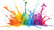 Colorful paint splashes Colored powder explosion. Pai