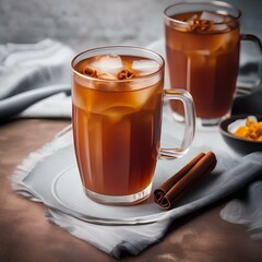 Canvas Print - A glass of iced rooibos chai tea with a cinnamon stick4