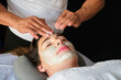 Woman getting an organic facial mask application at spa salon. Facial treatment. Skin care. Health care. Rejuvenation treatment.