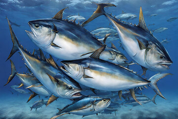 Bluefin tuna, thynnus saltwater fish, Atlantic Bluefin tuna is one of the largest, fastest, and most gorgeously coloured