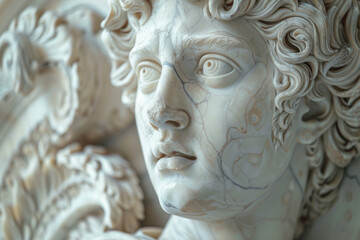 Aufkleber - A depiction of Apollo, god of music and arts, as the face of a high-end musical instrument manufactu