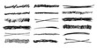 © Alyona - Underlines set brush stroke, marker lines grunge curve, wavy free hand marks textured simple borders strikethrough isolated on white background. Creative collection scribble brush or crayon checks