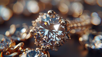 Poster - A close up of a diamond ring surrounded by other diamonds. Ideal for jewelry store promotions