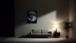 Soft moonlight casting shadows in a minimalistic, sleek, modern room devoid of any clutter.