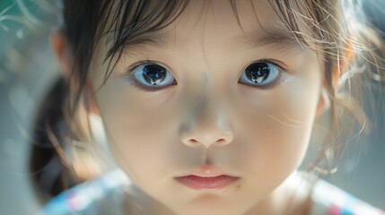 Aufkleber - Close-up image of a child with striking blue eyes. Perfect for various marketing materials