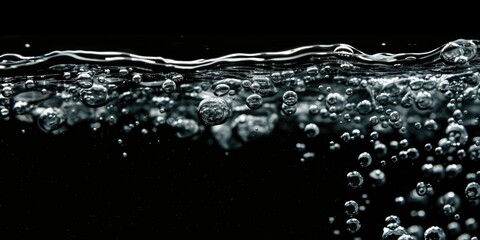 Poster - Close up of water bubbles on black background. Suitable for various design projects