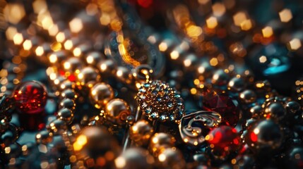 Poster - A close-up shot of colorful beads. Perfect for jewelry or craft projects