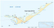 Vector map of the Cuban island of Cayo Largo del Sur