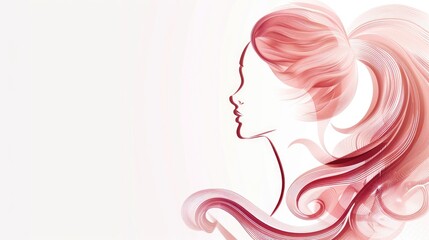 Sticker - Close-up profile of a woman with vibrant pink hair, perfect for beauty and fashion concepts