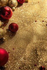Aufkleber - Elegant gold background with intricate red and gold ornaments, perfect for festive designs