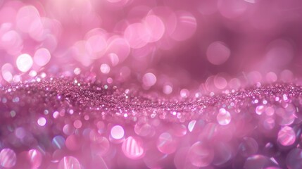 Poster - A detailed close-up of a shimmering pink glitter background. Perfect for adding a touch of glamour to designs