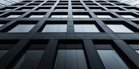 Poster - A monochrome image of a tall building, suitable for architectural projects