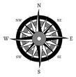 Naval wind rose black icon. Travel symbol