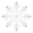 Snow icon. Silver iced star. White snowflake