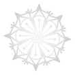 Round ornate snowflake. Silver cold season element