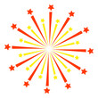 Holiday firework icon. Color light festival symbol
