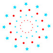 Star bursting circles. Light show festival icon