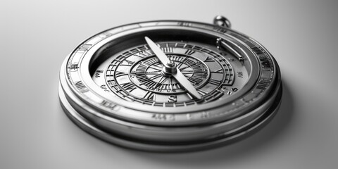 Poster - A silver compass with roman numerals, perfect for navigation and exploration