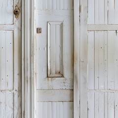 Poster - A white door with a rusted handle. Suitable for various concepts and designs