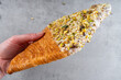Flat Croissant, Trendy Pastry, Croissant with Pistachio