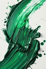 Poster - Close up of green paint on a white surface, perfect for background use
