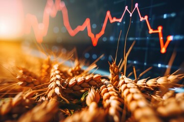 Poster - A detailed view of a bunch of wheat, perfect for agricultural concepts