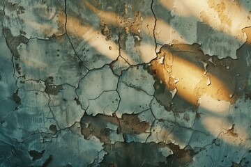 Poster - Detailed view of peeling paint on a wall, great for texture backgrounds