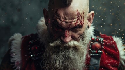 Poster - Detailed close-up of a person with a beard, suitable for various projects