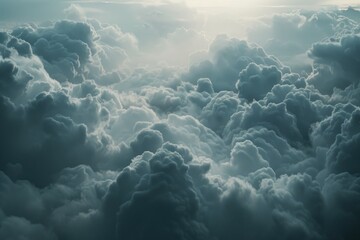 Poster - Sunlight breaking through the clouds, ideal for weather or nature concepts