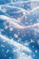 Poster - Close up of a person's hand in the snow, suitable for winter and cold weather concepts