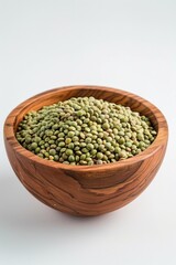 Aufkleber - Fresh green peas in a rustic wooden bowl, suitable for healthy eating concepts