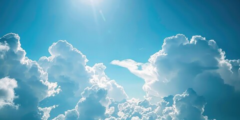 Poster - Sunlight breaking through the clouds, ideal for weather-related designs