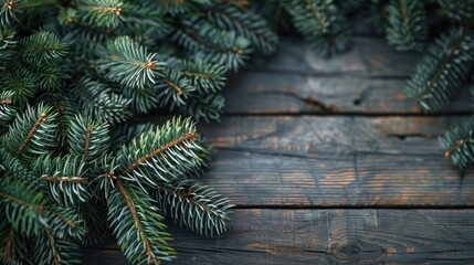 Aufkleber - Detailed close up of a pine tree on a wooden surface, suitable for nature or holiday themed designs