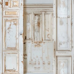 Poster - A weathered old door with peeling paint. Suitable for rustic or vintage themes