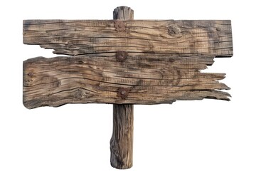 Poster - A wooden sign on a plain white background, suitable for various design projects