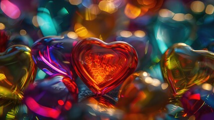 Poster - A close up of a heart shaped lollipop, perfect for Valentine's Day designs