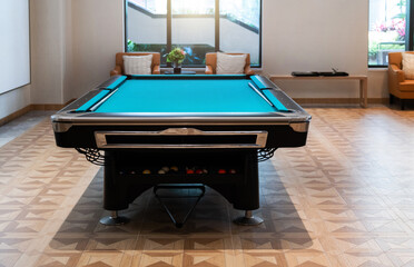 Wall Mural - The pool table is indoors