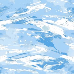 Poster - Abstract painting of blue and white water, perfect for backgrounds and design projects