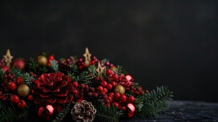 Poster - Festive holiday decoration with natural elements. Perfect for Christmas designs