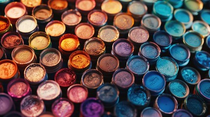 Poster - Close up of multiple colors of paint, perfect for design projects