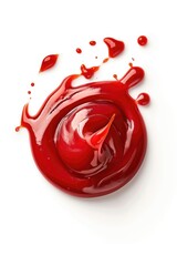 Poster - Close-up view of red liquid on white background. Perfect for medical, scientific, or abstract concepts