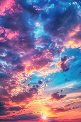 Poster - Beautiful sunset over the horizon of the ocean, perfect for travel and nature concepts