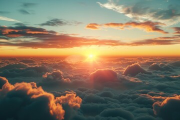Aufkleber - Beautiful sunset scene with clouds, perfect for backgrounds or travel concepts