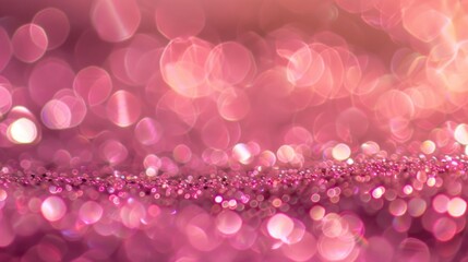 Poster - Close up of a pink glitter background, perfect for adding sparkle to designs